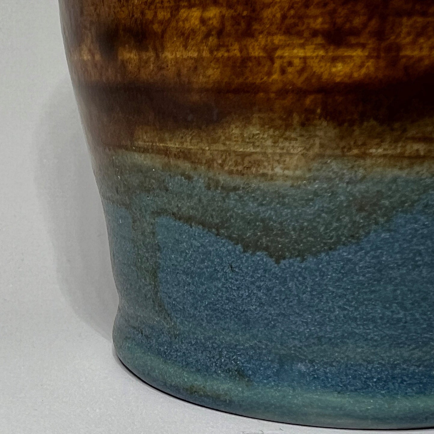 Brown and Cerulean Blue Ceramic Tumbler