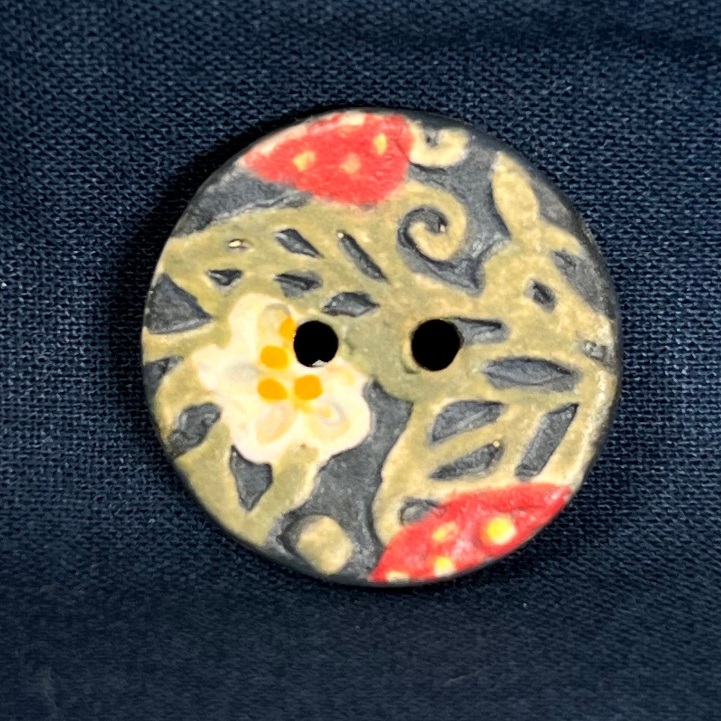 Goblin Core Strawberry Patch Small Round Ceramic Buttons