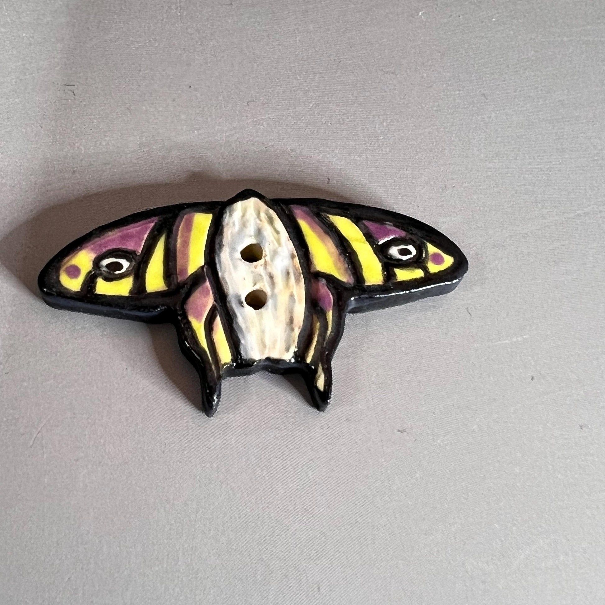 Large Luna Moth Ceramic Button