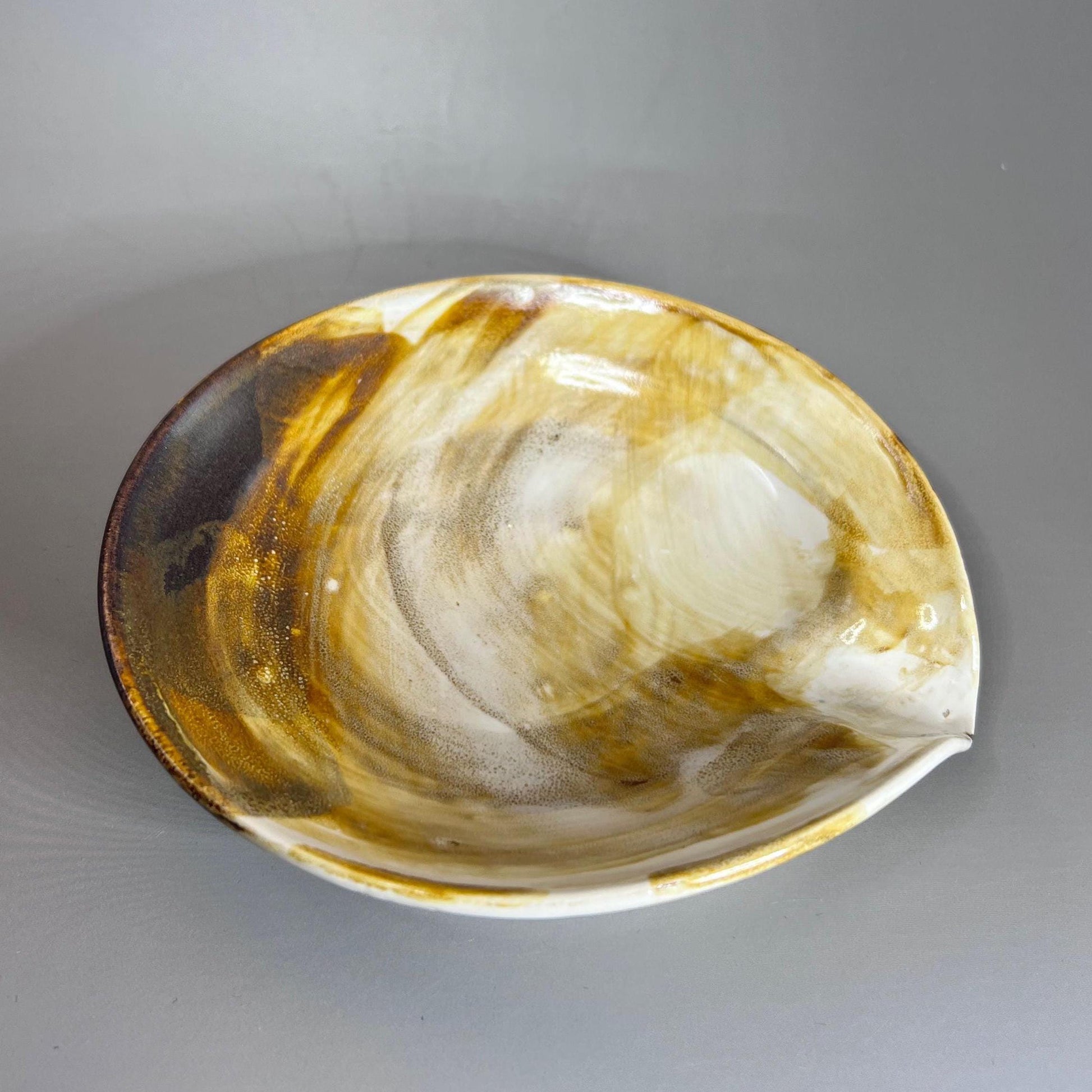 White with Copper Small Spoon Rest