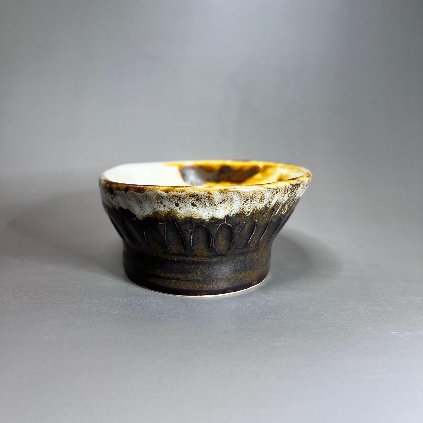 Thrown and Altered, White and CopperRing Dish/ Tea Bag Holder