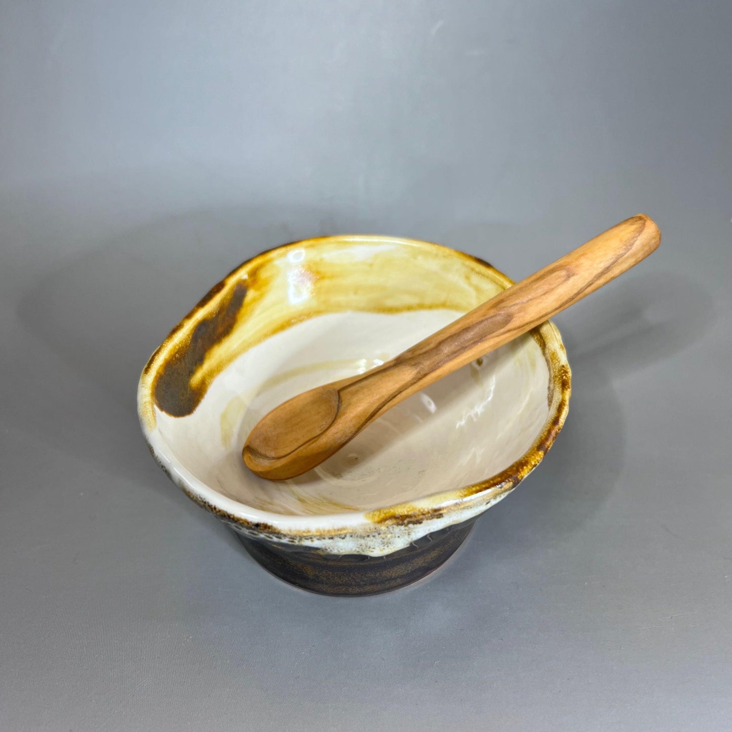 Thrown and Altered, White and CopperRing Dish/ Tea Bag Holder