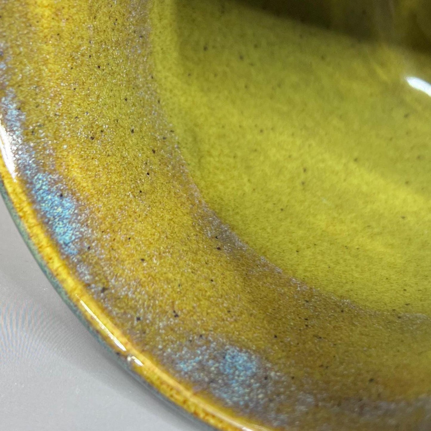 Speckled Olive and Bright Green Stoneware Tumbler