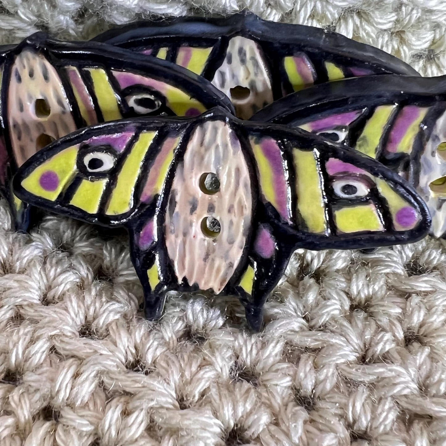 Large Luna Moth Ceramic Button