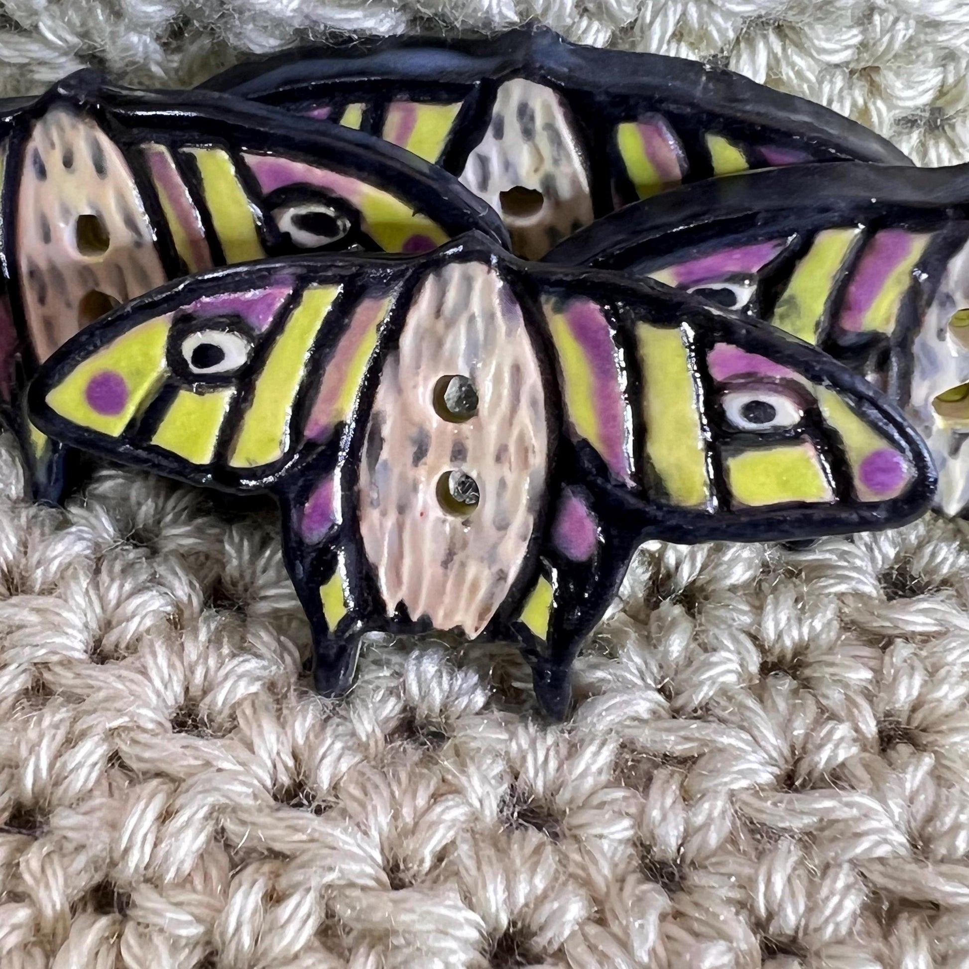 Large Luna Moth Ceramic Button