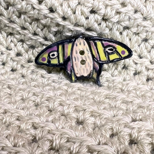 Large Luna Moth Ceramic Button