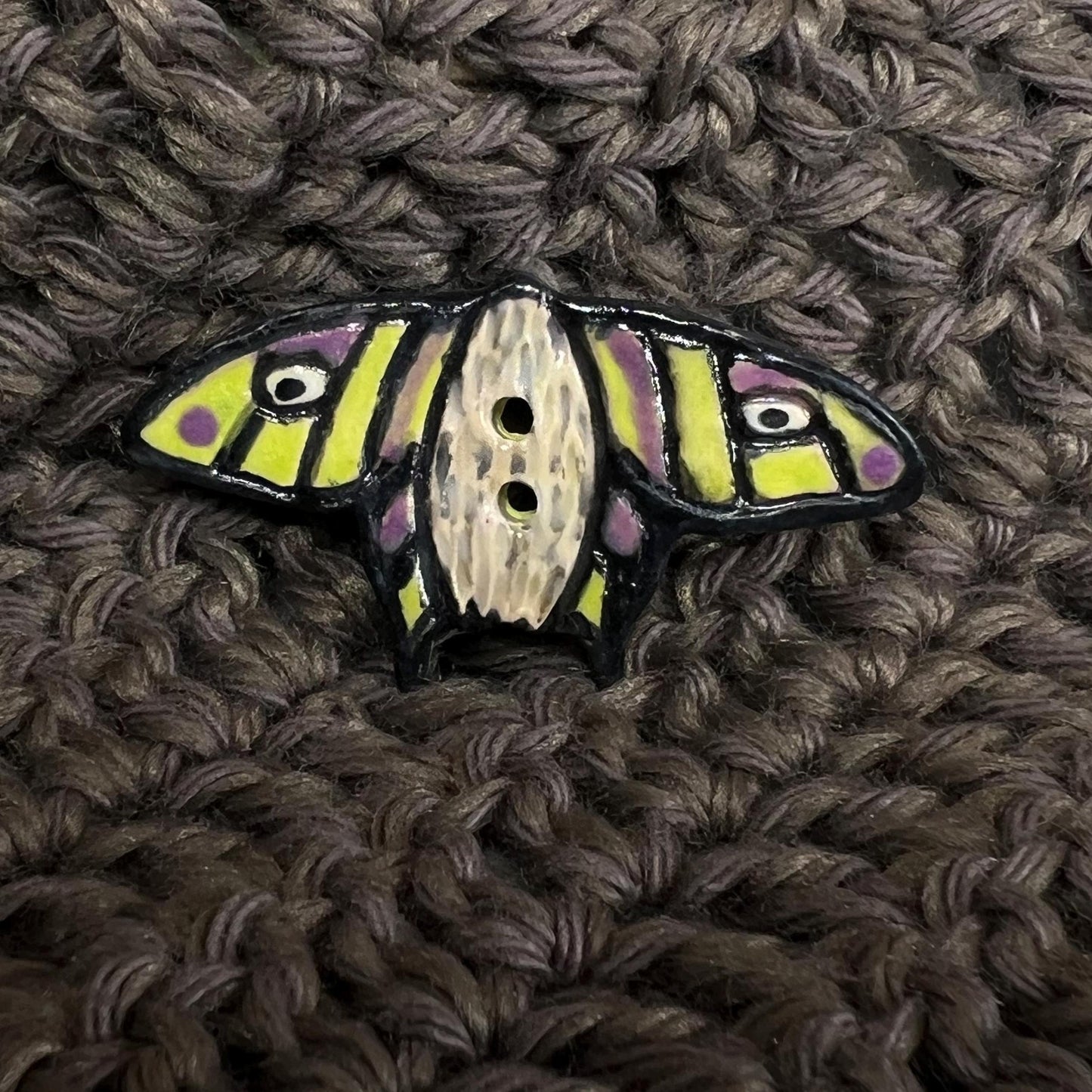 Large Luna Moth Ceramic Button