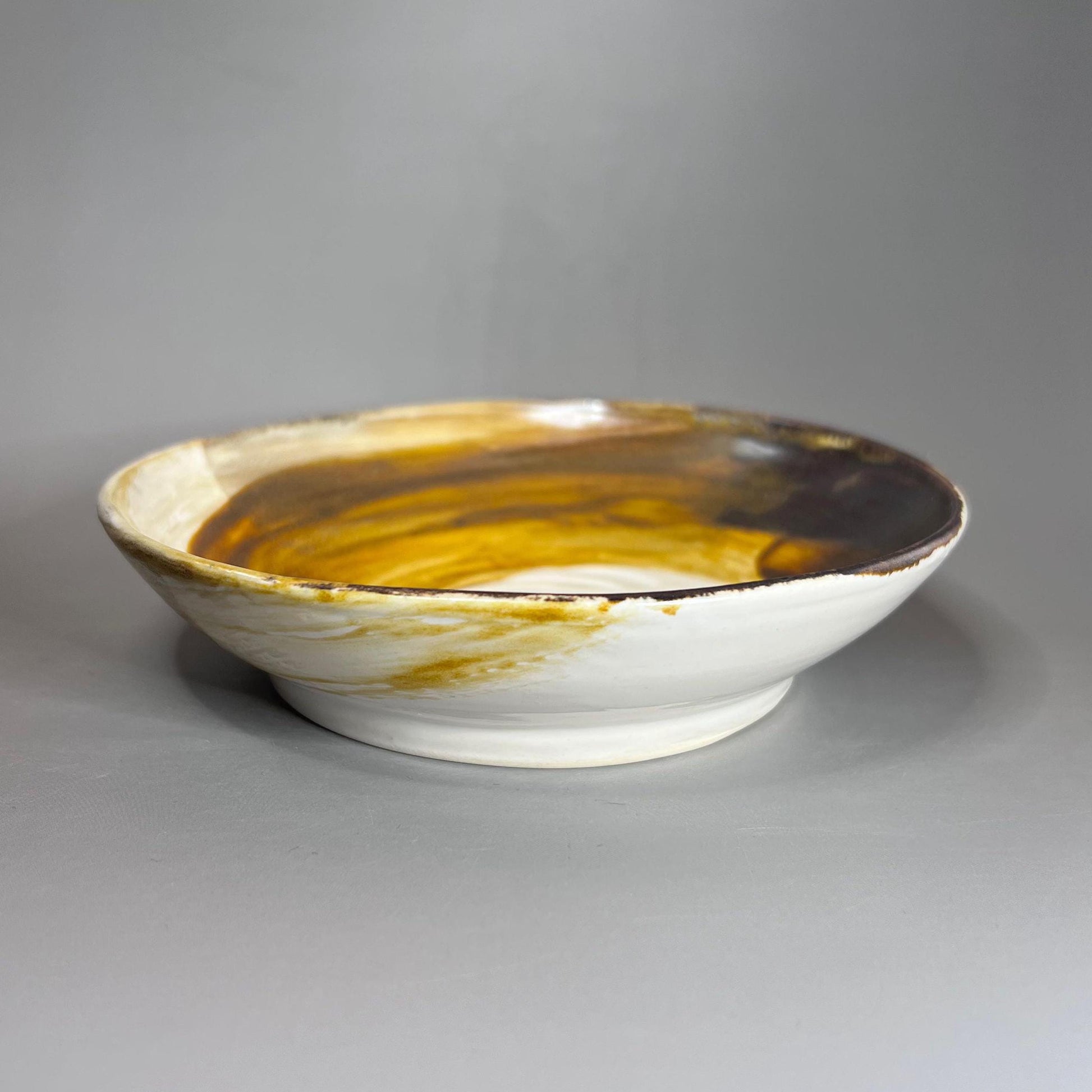 Shallow White with Copper Dish