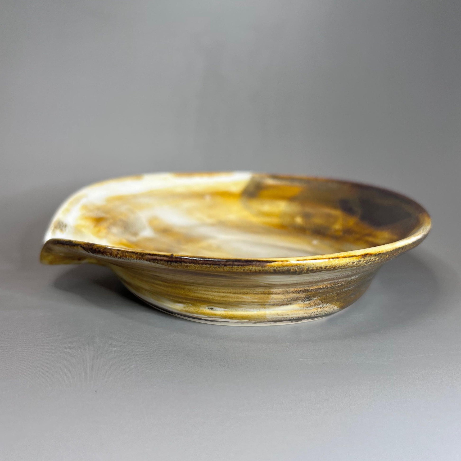 White with Copper Small Spoon Rest
