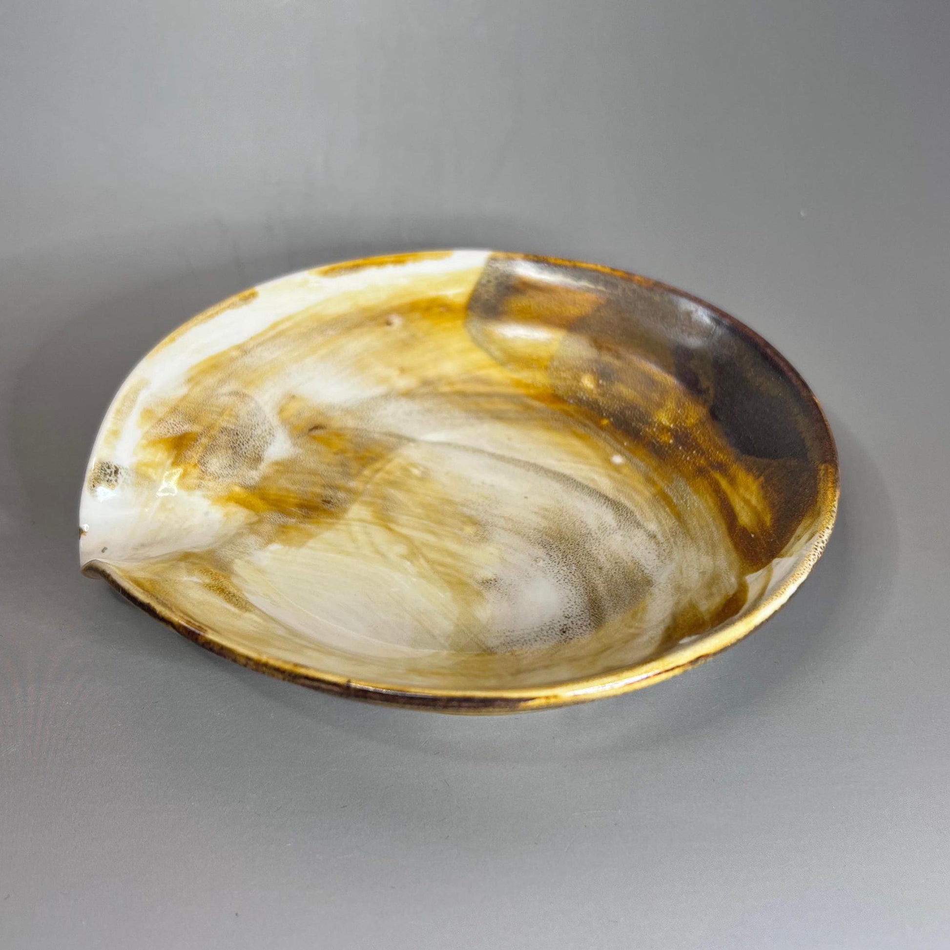 White with Copper Small Spoon Rest