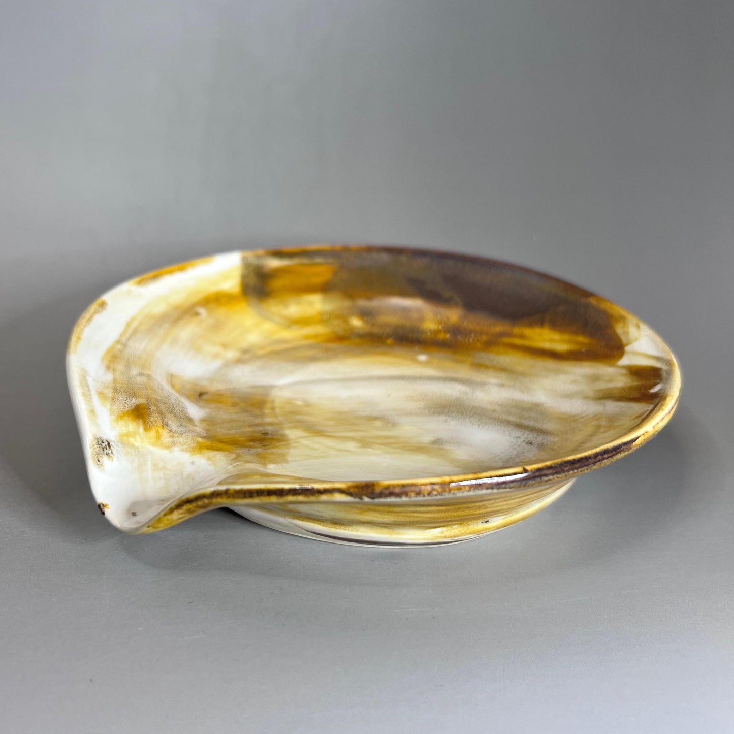 White with Copper Small Spoon Rest