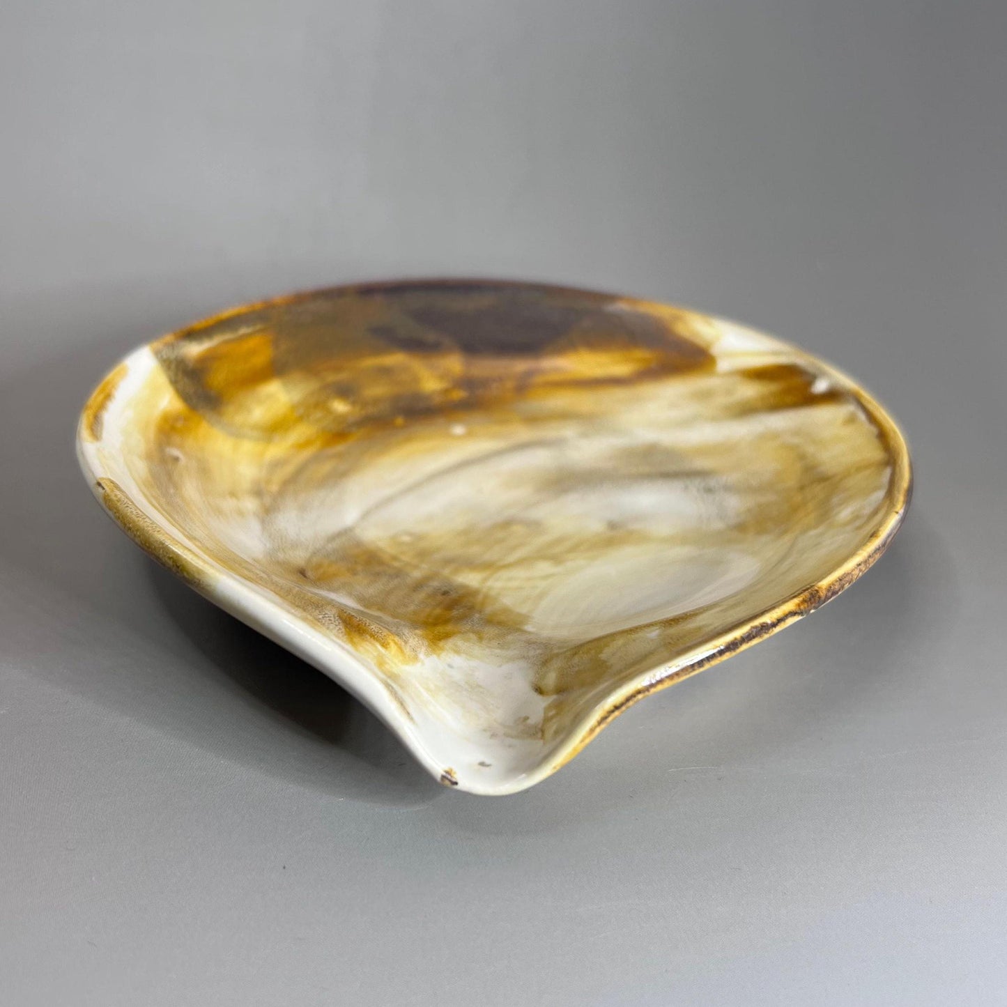 White with Copper Small Spoon Rest
