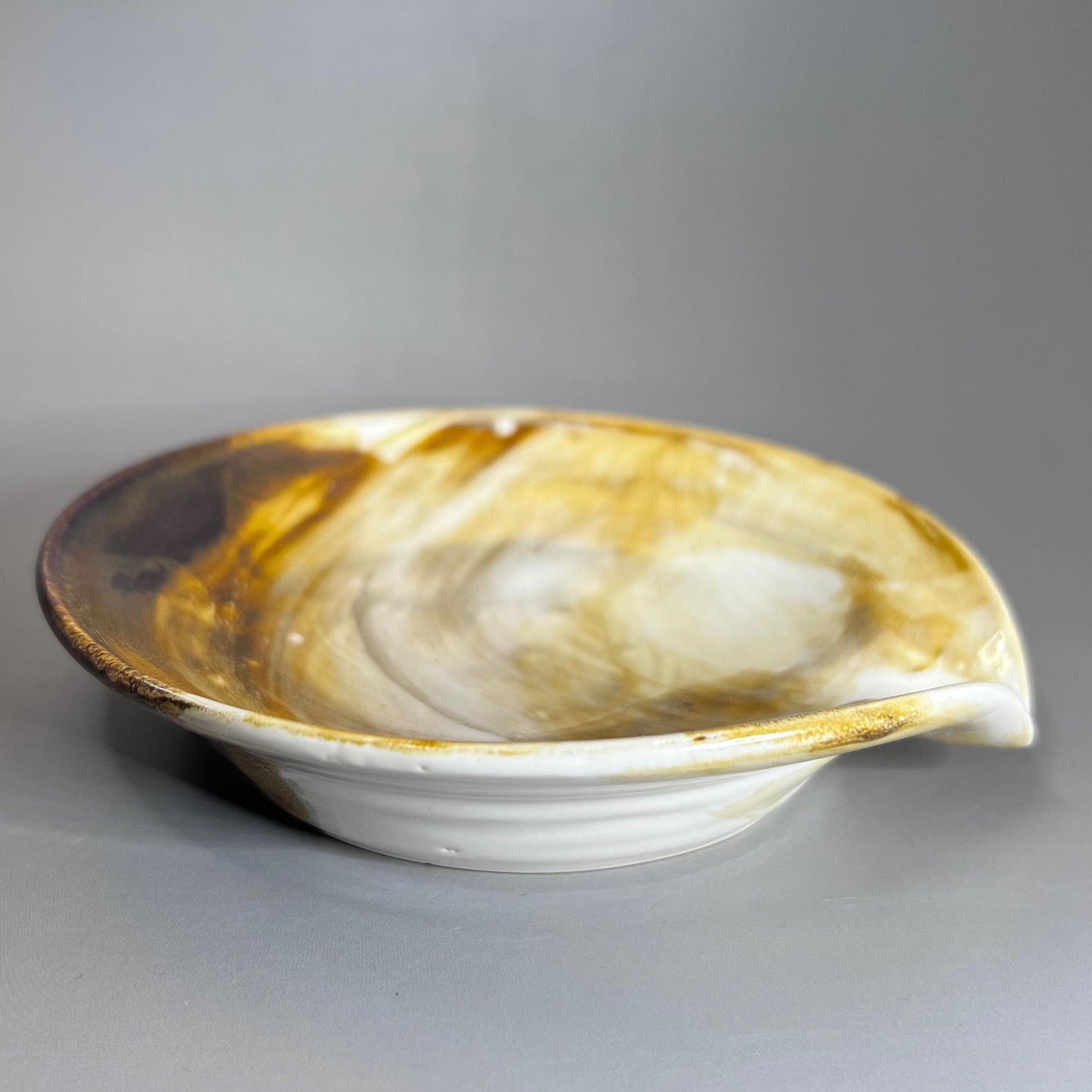 White with Copper Small Spoon Rest