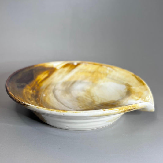 White with Copper Small Spoon Rest