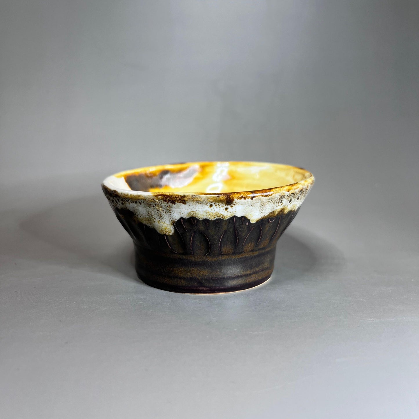 Thrown and Altered, White and CopperRing Dish/ Tea Bag Holder