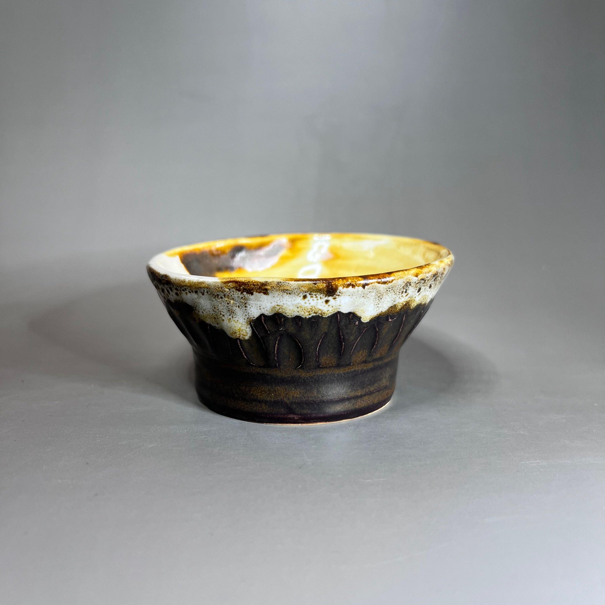 Thrown and Altered, White and CopperRing Dish/ Tea Bag Holder
