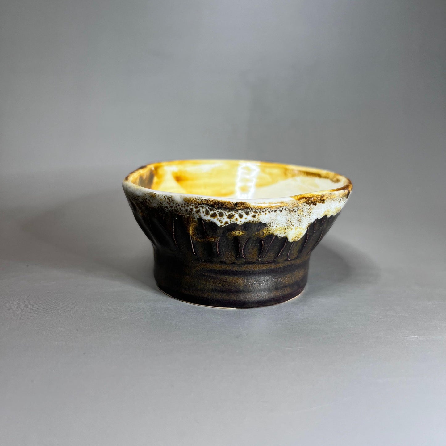 Thrown and Altered, White and CopperRing Dish/ Tea Bag Holder