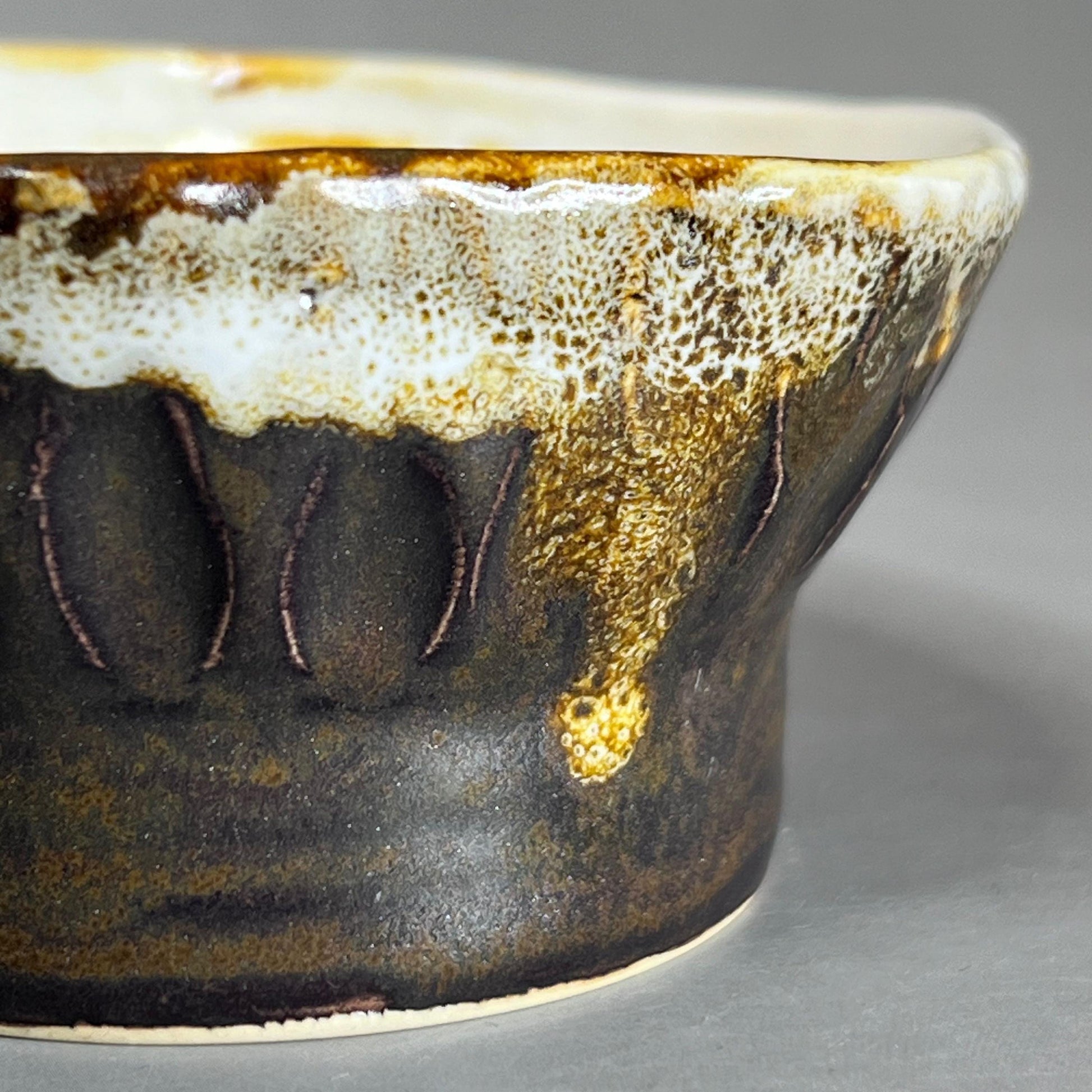 Thrown and Altered, White and CopperRing Dish/ Tea Bag Holder