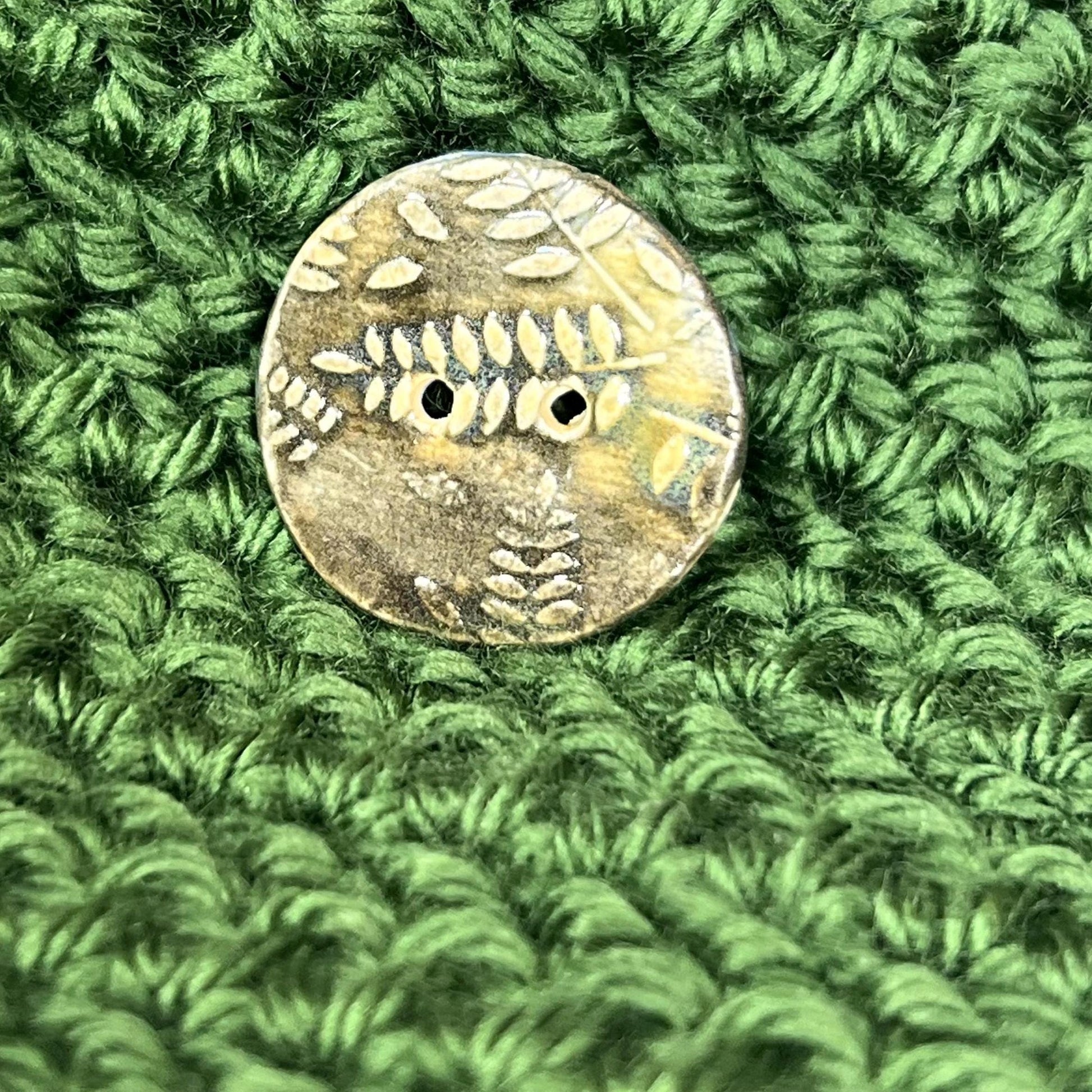 Green Fern Round Buttons