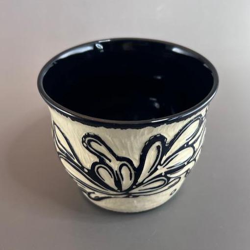 Black and White Splash Doodle Cache Pot/ Cup