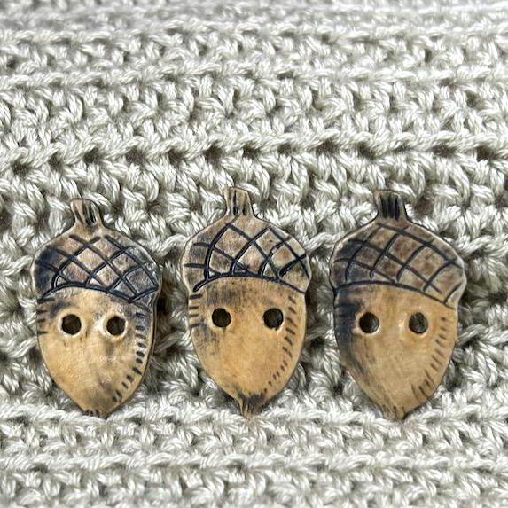 Ceramic Acorn Shaped Button