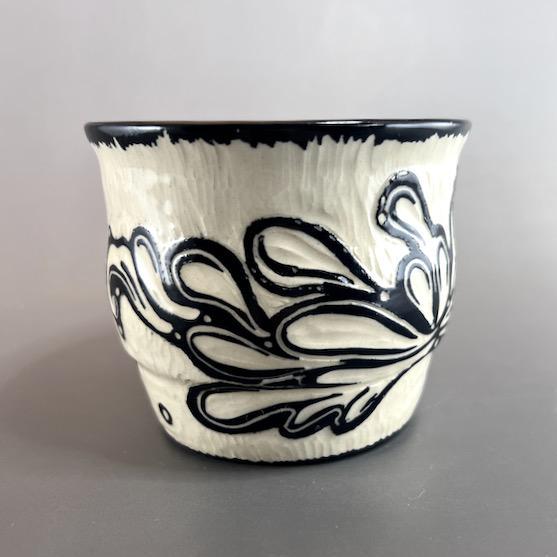 Black and White Splash Doodle Cache Pot/ Cup