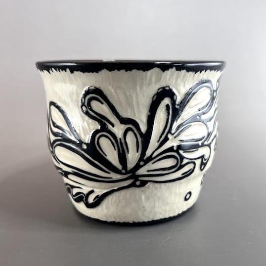 Black and White Splash Doodle Cache Pot/ Cup