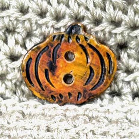 Ceramic Pumpkin Shaped Button