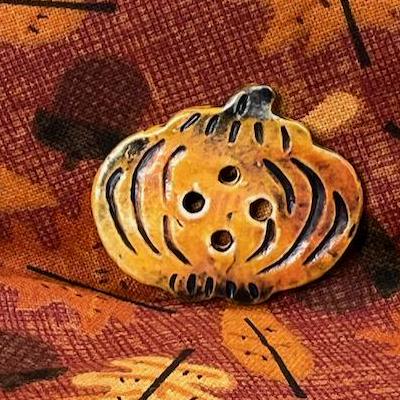 Ceramic Pumpkin Shaped Button