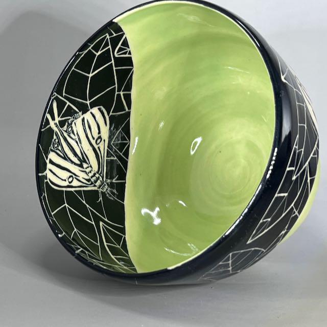 Sgraffito Luna Moth Noodle Bowl