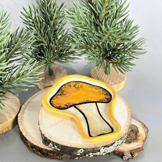 Small Yellow Mushroom Trinket Dish/Spoon Rest