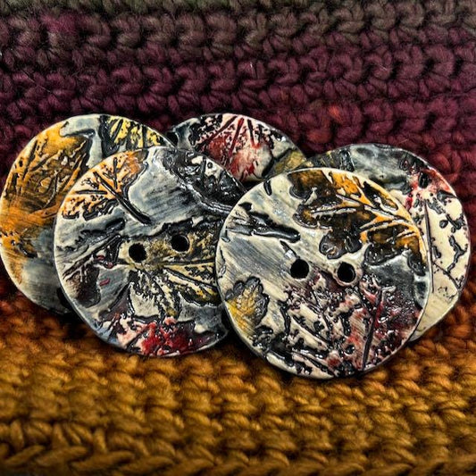 Fall Colors and Textures Large Round Button