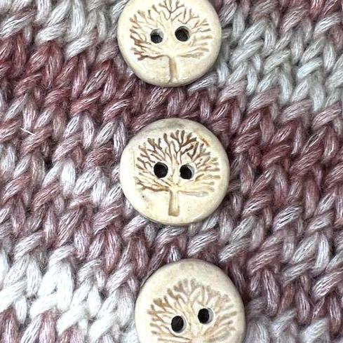 Small Round Tree Ceramic Buttons