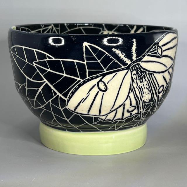 Sgraffito Luna Moth Noodle Bowl