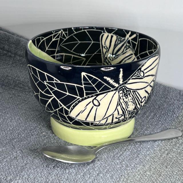 Sgraffito Luna Moth Noodle Bowl