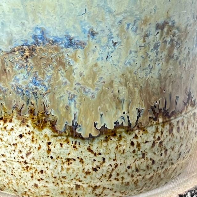 Green and Khaki 6.5 ounce Speckled Stoneware Tumbler