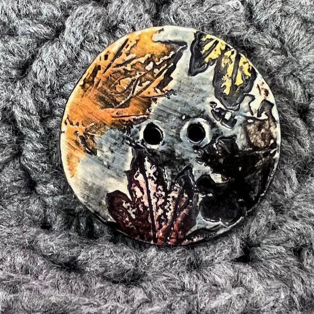 Fall Colors and Textures Large Round Button