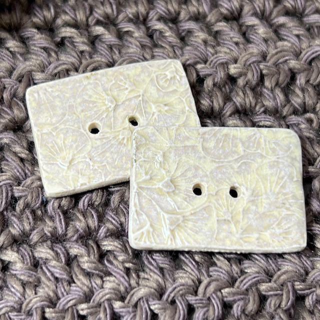 Ginkgo Leaf Textured Ceramic Button Sets
