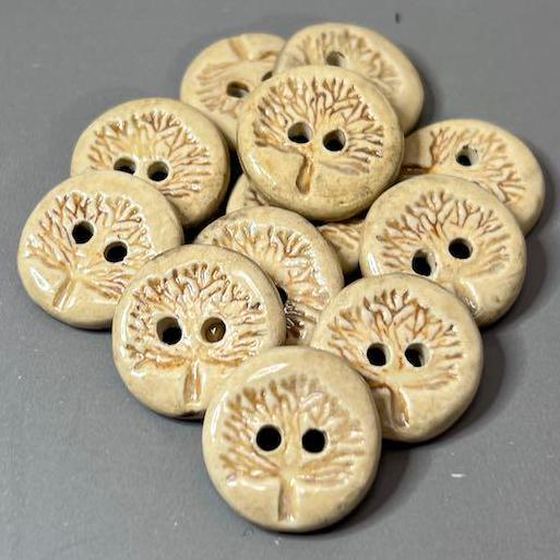 Small Round Tree Ceramic Buttons