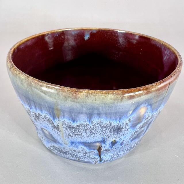 Blue and Berry Small Bowl/Prep Bowl/Cache Pot