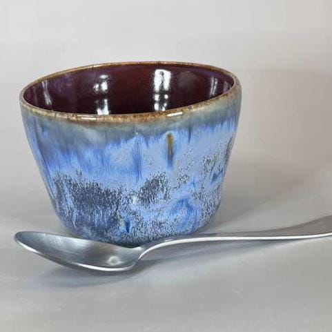 Blue and Berry Small Bowl/Prep Bowl/Cache Pot