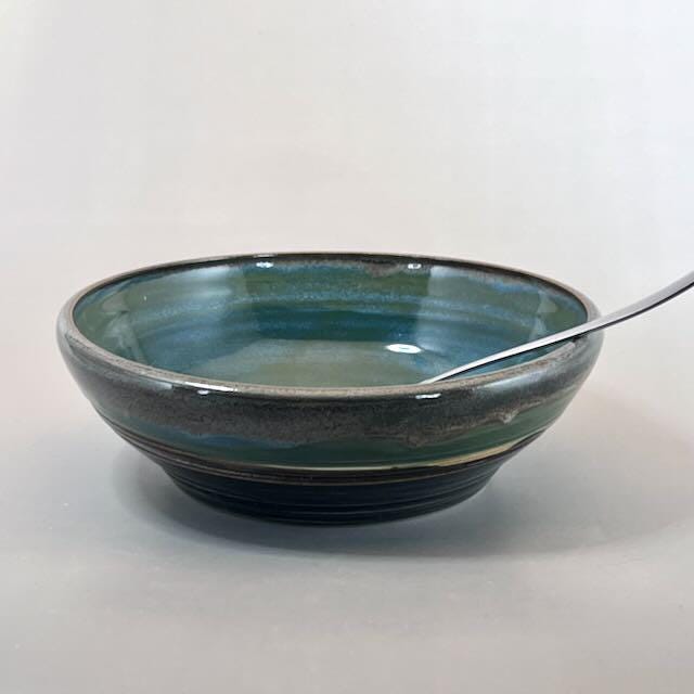 Green and Blue Shallow Bowl