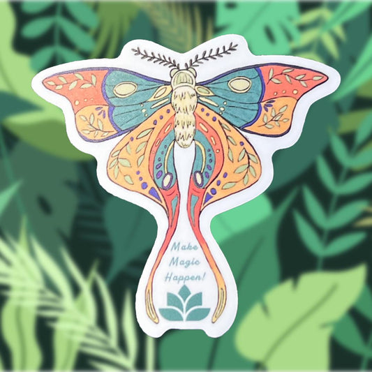 Cottage Core Moth 3" Vinyl Sticker