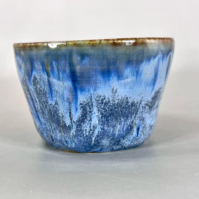 Blue and Berry Small Bowl/Prep Bowl/Cache Pot