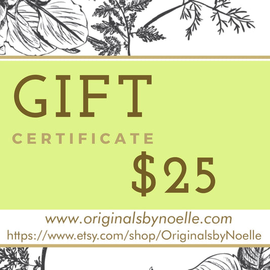 25 Dollar Gift Certificate