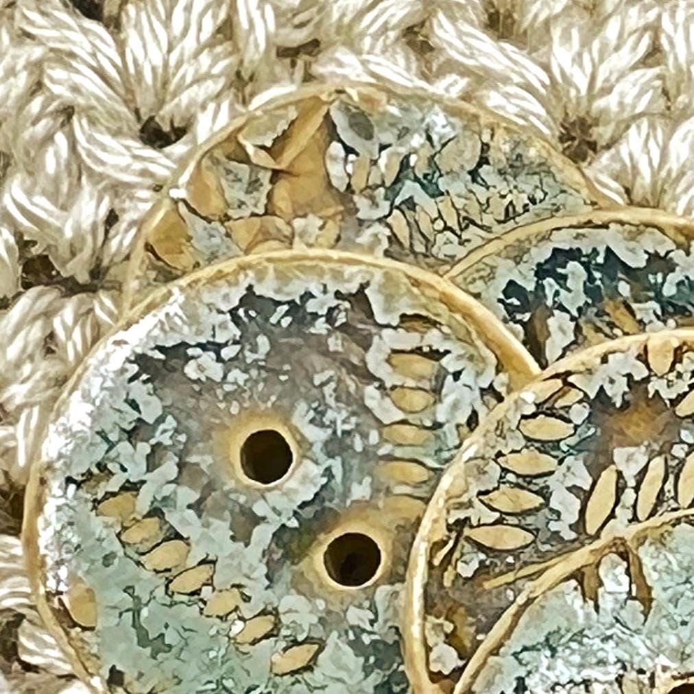 Spring Ferns with Frost 2 Hole Round Buttons