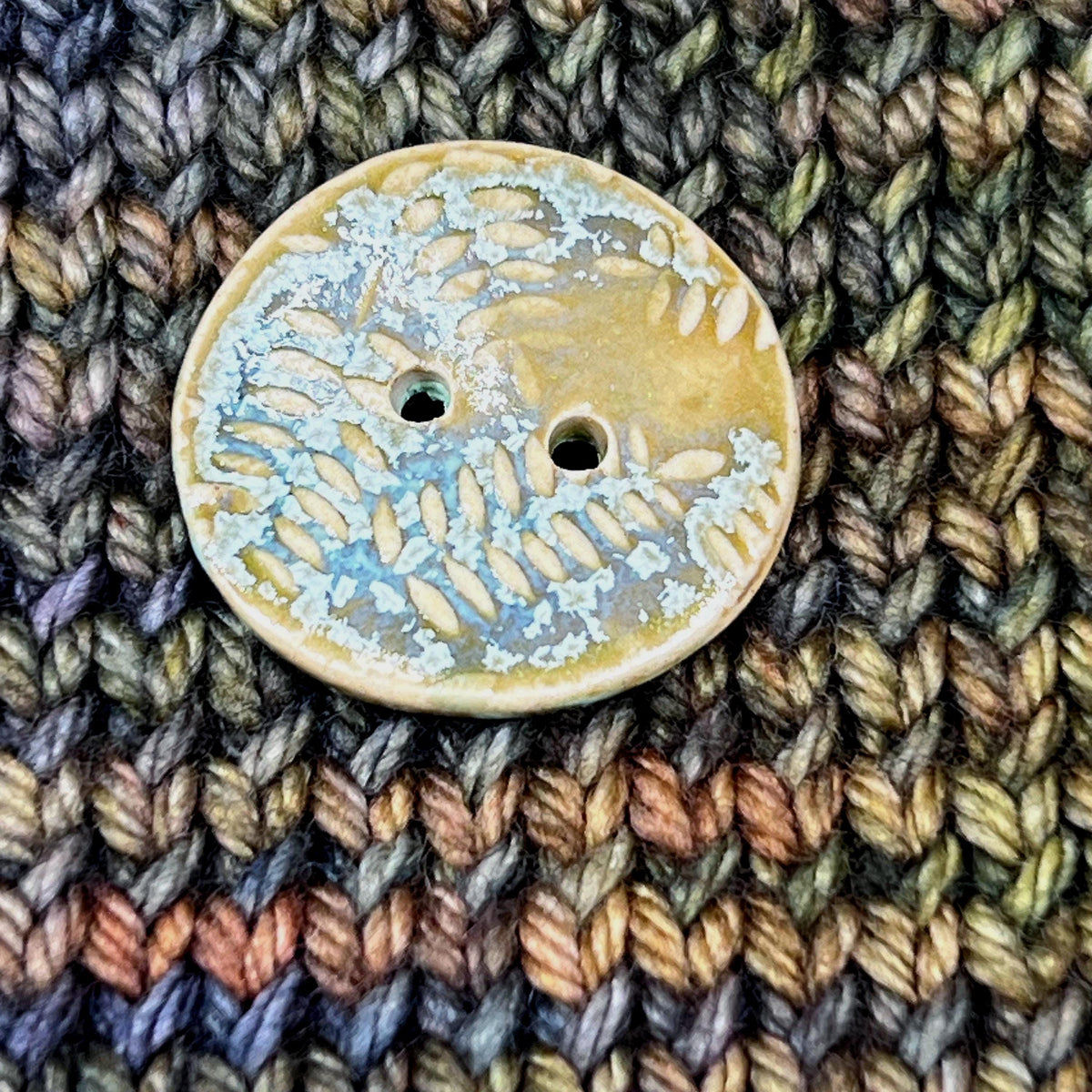 Spring Ferns with Frost 2 Hole Round Buttons