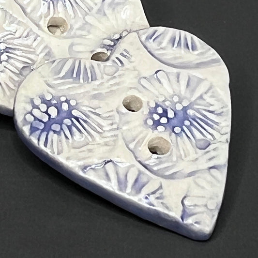 White with Blue and Purple Flower Textures