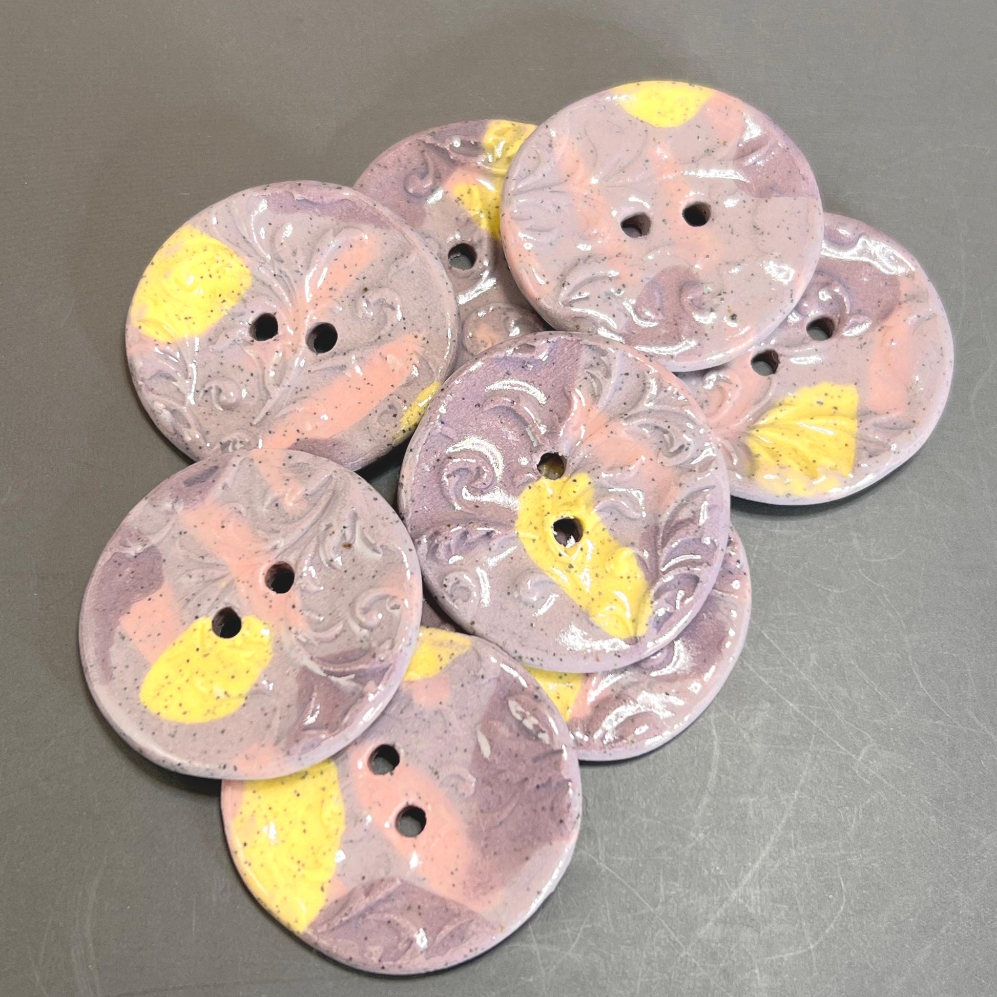 Porcelain Pastel Filigree Patterned Buttons