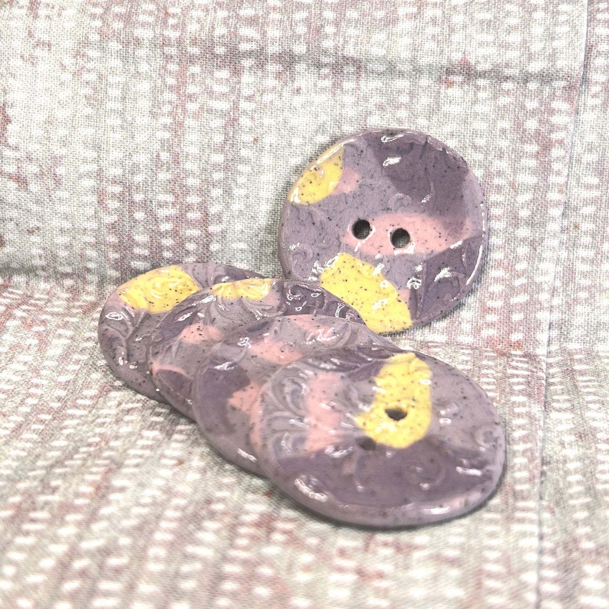 Porcelain Pastel Filigree Patterned Buttons